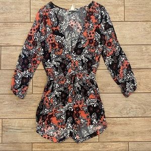 Long Sleeve Floral Romper